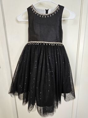 Black Sequin Tulle Party Dress Girls Formal Occasion